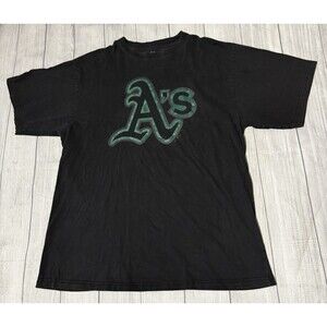 Oakland A's Athletics T Shirt Mens XLT Tall Majestic Center Logo MLB Distressed